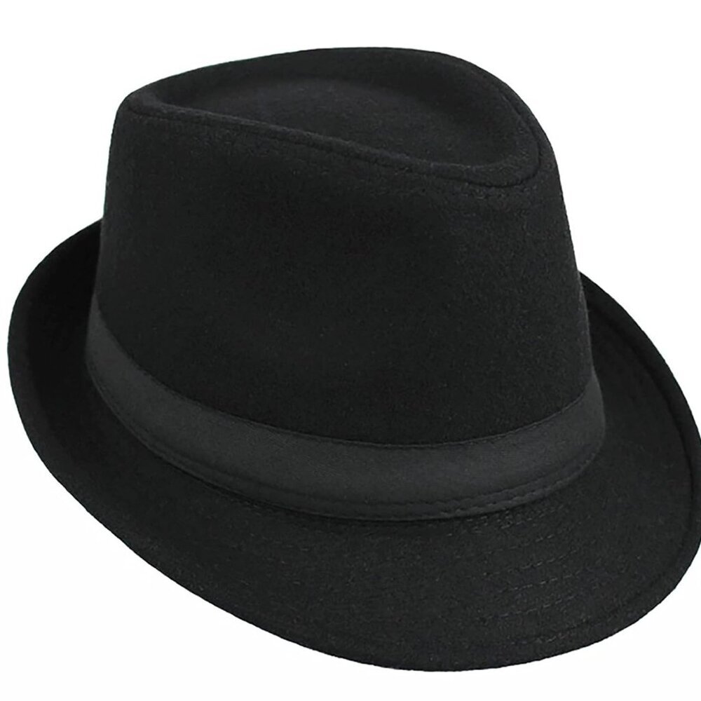 Mens Classic Plaid Manhattan Structured Gangster Trilby Fedora Hat Cuban Style D - Picture 9 of 9